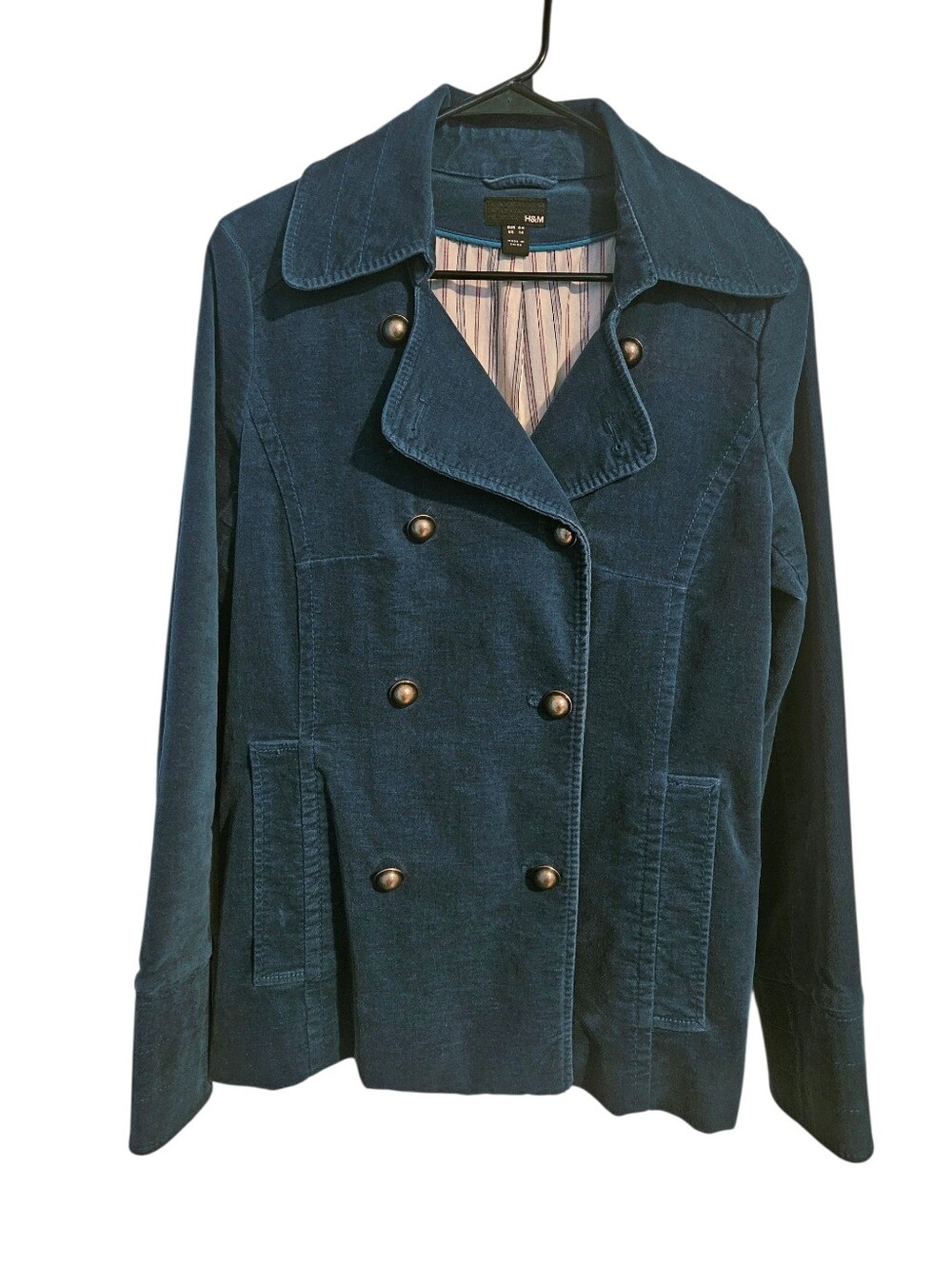 H&M Woman's coat in Dark Teal Midweight jacket size 14 - Picture 1 of 8